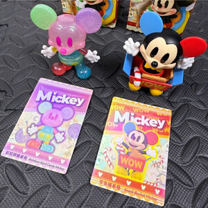 Lot of 2 - Rainbow Hard Candy Mickey Snack Bucket Mickey Pop Mart Complete